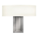 Hampton Wide Wall Light - Antique Nickel / Off White Linen