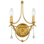 Metro Droplet Wall Sconce - Antique Gold / Clear