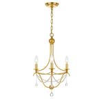 Metro Chandelier - Antique Gold / Clear