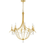 Metro Chandelier - Antique Gold / Clear