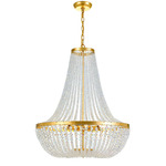 Rylee Chandelier - Antique Gold / Clear