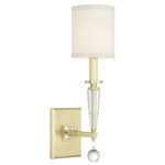 Paxton Wall Light - Antique Gold / White Linen