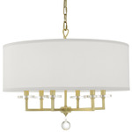 Paxton Chandelier - Antique Gold / White Linen