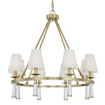 Baxter Chandelier - Aged Brass / White Silk