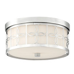 Anniversary Drum Ceiling Light - Polished Nickel / White Glass