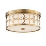 Anniversary Drum Ceiling Light - Vibrant Gold / White Glass