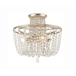 Arcadia Semi Flush Ceiling Light - Antique Silver / Hand-Cut Crystal