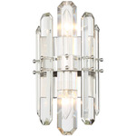 Bolton Wall Light - Polished Nickel / Crystal