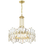 Bolton Chandelier - Aged Brass / Crystal