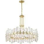 Bolton Chandelier - Aged Brass / Crystal