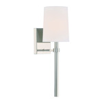 Bromley Wall Sconce - Polished Nickel / White