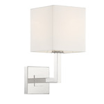 Chatham Wall Light - Polished Nickel / White Silk