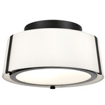 Fulton Ceiling Light Fixture - Matte Black / White Silk