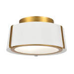 Fulton Ceiling Flush Light - Antique Gold / White Silk