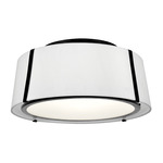Fulton Ceiling Flush Light - Matte Black / White Silk