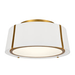 Fulton Ceiling Light Fixture - Antique Gold / White Silk