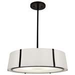 Fulton Chandelier - Matte Black / White Silk