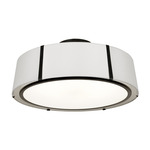 Fulton Semi Flush Ceiling Light - Matte Black / White Silk