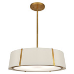 Fulton Chandelier - Antique Gold / White Silk