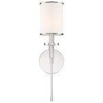 Hatfield Wall Sconce - Polished Nickel / White Silk