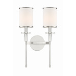 Hatfield Wall Sconce - Polished Nickel / White Silk