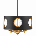 Odelle Pendant - Matte Black / Antique Gold