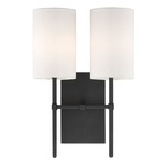 Veronica Wall Light - Black Forged / White Silk