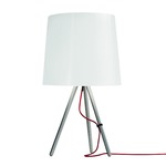 EVA Table Lamp - White Fabric / Satin Aluminum