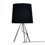 EVA Table Lamp - Black Fabric / Satin Aluminum
