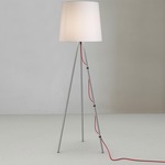 EVA Floor Lamp - White Fabric / Satin Aluminum