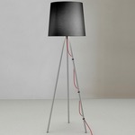 EVA Floor Lamp - Black Fabric / Satin Aluminum