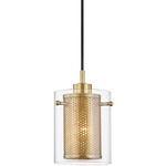 Elanor Pendant - Aged Brass / Clear