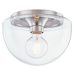 Grace Round Ceiling Light Fixture - Polished Nickel / Clear