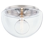 Grace Round Ceiling Light Fixture - Polished Nickel / Clear