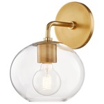 Margot Wall Light - Aged Brass / Clear