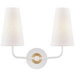 Merri Double Wall Light - Aged Brass / White / Opal