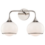 Reese Bathroom Vanity Light - Polished Nickel / Opal