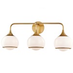 Reese Bathroom Vanity Light - Aged Brass / Opal