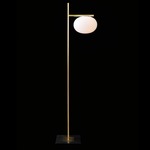 Alba Floor Lamp - Satin Brass / Opaline