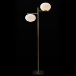 Alba Floor Lamp - Satin Brass / Opaline