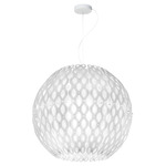 Charlotte Globe Pendant - White / White