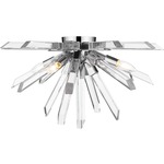 Burst Ceiling Light Fixture - Chrome / Clear