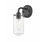 Delaney Wall Light - Matte Black / Clear