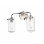 Delaney Bathroom Vanity Light - Brushed Nickel / Clear