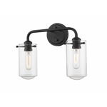 Delaney Bathroom Vanity Light - Matte Black / Clear