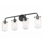 Delaney Bathroom Vanity Light - Matte Black / Clear