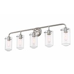 Delaney Bathroom Vanity Light - Brushed Nickel / Clear