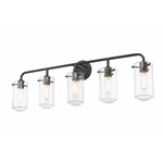 Delaney Bathroom Vanity Light - Matte Black / Clear