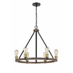 Kirkland Chandelier - Rustic Mahogany