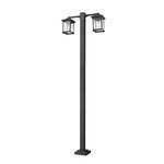 Portland Multi-Light Outdoor Post Light with Square Post - Black / Clear Beveled